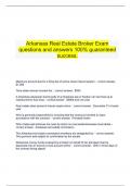 Arkansas Real Estate Broker Exam questions and answers 100&percnt; guaranteed  success&period;