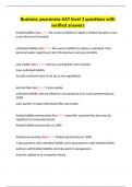 Business awareness AAT level 3 questions with verified answers&period;