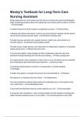 Mosby-s Textbook for Long-Term Care Nursing Assistant questions and answers