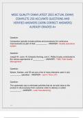 MSSC QUALITY EXAM LATEST 2025 ACTUAL EXAM&vert;  COMPLETE 250 ACCURATE QUESTIONS AND  VERIFIED ANSWERS &lpar;100&percnt; CORRECT ANSWERS&rpar;  ALREADY GRADED A&plus; 