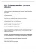 HUC final exam questions & answers 2025&sol;2026