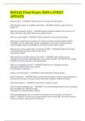 BIO110 Final Exam 2025 LATEST UPDATE