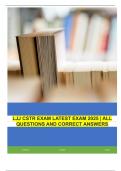 LJJ CSTR EXAM LATEST EXAM 2025 &vert; ALL QUESTIONS AND CORRECT ANSWERS