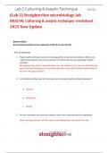 &lpar;Lab 2&rpar; Straighterline microbiology lab  BIO250L Culturing & aseptic technique worksheet  2025 New Update