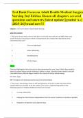 Test Bank Focus on Adult Health Medical Surgical  Nursing 2nd Edition Honan all chapters covered questions and answers &vert;latest update&vert; &vert;graded A&plus;&vert; &vert;2025-26&vert; brand new&excl;&excl;&excl; 