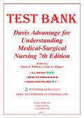 Test Bank for Davis Advantage for Understanding Medical-Surgical Nursing 7th Edition by Williams&comma; All Chapters 1-57
