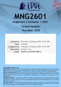 MNG2601 Assignment 2 &lpar;ANSWERS&rpar; Semester 1 2025 - DISTINCTION GUARANTEED