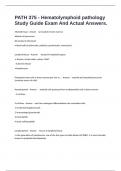 PATH 375 - Hematolymphoid pathology Study Guide Exam And Actual Answers&period;