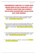 PROGRESSIVE CARE RN A V1 EXAM 2025&vert;  BRAND NEW ACTUAL EXAM WITH 100&percnt;  VERIFIED QUESTIONS AND CORRECT  SOLUTIONS&vert; GUARANTEED VALUE PACK&vert;  ACE YOUR GRADES&period;