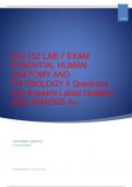 BIO 152 LAB 7 EXAM ESSENTIAL HUMAN ANATOMY AND PHYSIOLOGY II Questions and Answers Latest Updates 2025 GRADED A&plus;&period;&period;