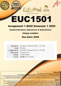 EUC1501 Assignment 1 QUIZ (COMPLETE ANSWERS) Semester 1 2025