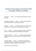 General Psychology Final Exam With Complete Solutions &lpar;2025&rpar;&excl;&excl;