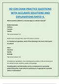 RD CDR EXAM PRACTICE QUESTIONS  WITH ACCURATE SOLUTIONS AND  EXPLANATIONS RATED A&period;