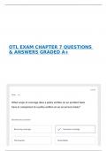 OTL EXAM CHAPTER 7 QUESTIONS & ANSWERS GRADED A&plus; 