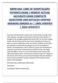 ABFM KSA CARE OF HOSPITALIZED PATIENTS EXAM NEWEST ACTUAL ACCURATE EXA &lpar;Latest 2024 &sol; 2025 Update&rpar; Questions with Verified Answers &vert; 100&percnt; Correct &vert; Graded A&plus;&period;M