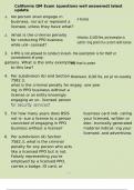 California QM Exam &lpar;questions well answered&rpar; latest update