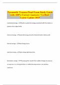 Paramedic Trauma Final Exam Study Guide with 100&percnt; Correct Answers &vert; Verified &vert; Latest Update 2025