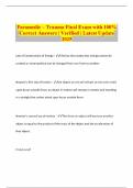 Paramedic &ndash; Trauma Final Exam with 100&percnt; Correct Answers &vert; Verified &vert; Latest Update 2025