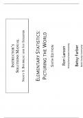 Solution Manual For Elementary Statistics&colon; Picturing the World&comma; 8th Edition by Larson&comma; All Chapters 1 to 11 Covered&comma; Verified Latest Edition