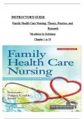 TEST BANK AND INSTRUCTOR'S GUIDE FOR FAMILY HEALTH CARE NURSING&colon; THEORY&comma; PRACTICE&comma; AND RESEARCH BY ROBINSON&comma; 7TH EDITION&vert; COMPLETE GUIDE&vert;ISBN&colon;9780803639218 ALL19  CHAPTERS COVERED&vert; REFLECTION ANSWERS GRADED A&plus;&vert;2025