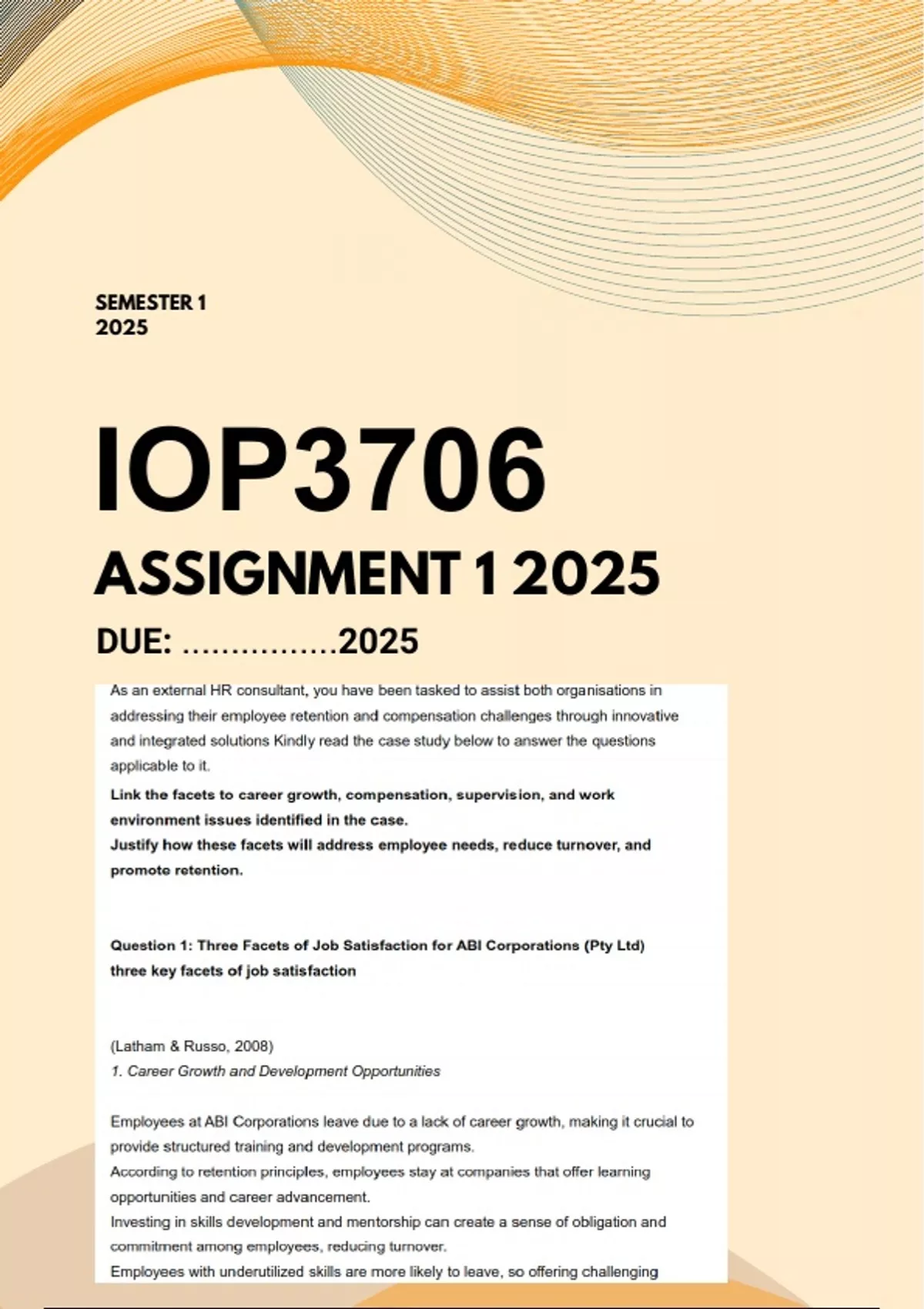 IOP3706 Assignment 1 Semester 1 2026 - Due March 2026 - Personnel ...