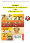 TEST BANK For Nursing Health Assessment The Foundation of Clinical Practice&comma; 3rd Edition&comma; Patricia M&period; Dillon&comma; All Chapters 1 - 27&comma; Complete Newest Version