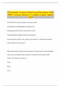 Paramedic Trauma Final Exam Questions with 100&percnt; Correct Answers &vert; Verified &vert; Latest Update 2025