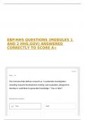 EBP&sol;HHS QUESTIONS &lpar;MODULES 1 AND 2 HHS&period;GOV&rpar; ANSWERED CORRECTLY TO SCORE A&plus;