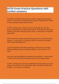 AOTA Exam Practice Questions with verified solutions 