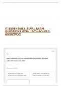 IT ESSENTIALS&period; FINAL EXAM QUESTIONS WITH 100&percnt; SOLVED ANSWERS&excl;&excl;