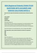 RDN &lpar;Registered Diabetic&rpar; EXAM STUDY  QUESTIONS WITH ACCURATE AND  VERIFIED SOLUTIONS RATED A&period;
