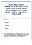  Final Exam&colon; NR565&sol; NR 565 &lpar;New 2024&sol; 2025 Update&rpar; Advanced Pharmacology Complete Review Questions and Verified Answers