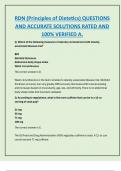 RDN &lpar;Principles of Dietetics&rpar; QUESTIONS  AND ACCURATE SOLUTIONS RATED AND  100&percnt; VERIFIED A&period;