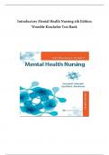 Test Bank-Introductory Mental Health Nursing 4th Edition Womble Kincheloe&vert;&vert; 2025 Updated&period;