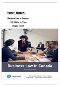 Test Bank For Business Law in Canada&comma; 13th Edition by Richard A&period; Yates&comma; Trevor Clarke&comma; Angus Ng&comma; Teresa Bereznicki-Korol Chapter 1-15 Covered Complete 