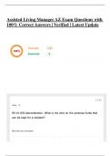 Assisted Living Manager AZ Exam Questions with 100&percnt; Correct Answers &vert; Verified &vert; Latest Update