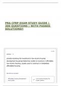 PRA CFRP EXAM STUDY GUIDE &vert; 300 QUESTIONS &vert; WITH PASSED SOLUTIONS&excl;&excl;