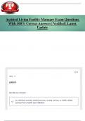 Assisted Living Facility Manager Exam Questions With 100&percnt; Correct Answers &vert; Verified &vert; Latest Update