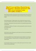Ohio PT Laws and Rules&comma; Physical therapy Jurisprudence &vert; Questions and answers with 100&percnt; correct solutions &vert; Latest 2025 Update &vert; Graded A&plus;
