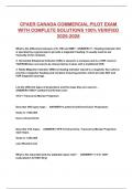 CPAER CANADA COMMERCIAL PILOT EXAM WITH COMPLETE SOLUTIONS 100&percnt; VERIFIED 2025-2026