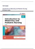 TEST BANK For Introduction to Maternity and Pediatric Nursing 9th Edition BY Gloria Leifer &vert;All Chapters 1 - 34&vert; Complete Guide 2025