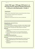 NSG 3450 &sol; NSG3450 Exam &vert; 2026&ndash;2027 &vert; Galen &vert; Nursing Practice  Mental Health &vert; Questions & Answers with Rationales &vert; Grade A &vert; Verified Solutions &vert; All Exams &lpar;1-4&rpar;