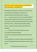 NCE Form B Practice Exam Questions  and Answers &vert; Graded A&plus;