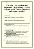 NSG 3480 &ndash; Nursing Practice&colon; Community Health Exam 2 &lpar;Galen College&comma; 2026&rpar; &ndash; Verified Questions and Answers&comma; Grade A
