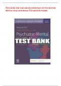 TEST BANK FOR VARCAROLIS ESSENTIALS OF PSYCHIATRIC MENTAL HEALTH NURSING 5TH EDITION FOSBRE QUESTIONS WITH COMPLETE SOLUTIONS LATEST VERSION 