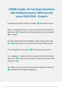 CPAER Canada- Air Law Exam Questions with Verified Answers&vert; 100&percnt; Correct&vert; Latest 2025&sol;2026 &ndash; Grade A&period;