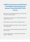 CPAER Canada Commercial Pilot Exam Knowledge Check with Approved Answers &vert; Latest 2025&sol;2026 &vert; 100&percnt; Correct&period;