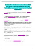 Child Welfare Certification Latest Update 2025-2026 Actual Exam 250 Questions with 100&percnt; Verified Correct Answers Guaranteed A&plus; Verified by Professor