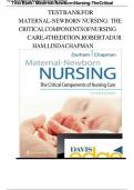 Test Bank for Davis Advantage for Maternal-Newborn Nursing Critical Components of Nursing Care 4th Edition by Durham&comma; Chapman&comma; and Miller