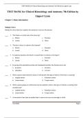 Test Bank For Clinical Kinesiology and Anatomy 7th Edition by Lynn S&period; Lippert All Chapters &lpar;1-20&rpar; &vert; A&plus; ULTIMATE GUIDE&period;